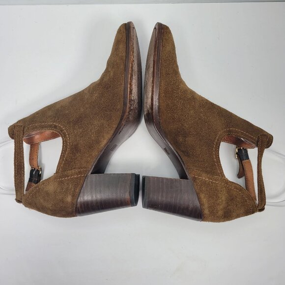 Frye Meghan Women's Chestnut Suede Shootie Ankle Boots 3471356 US Size 8.5B - Picture 6 of 9